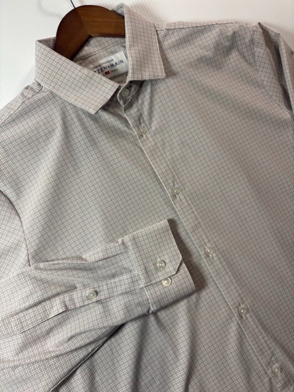 Mizzen Main Leeward Men's Long Sleeve Plaid Grid Shirt XL Trim Fit